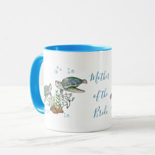 Sea Turtles Beach Hochzeit Tasse (Vorderseite Links)