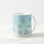 Sea Turtles Beach Style Monogram Kaffeetasse (VorderseiteRechts)
