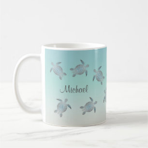 Sea Turtles Beach Style Monogram Kaffeetasse