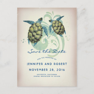 Sea Turtles Beach Tropical Save the Date Ankündigungspostkarte