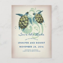 Sea Turtles Beach Tropical Save the Date Ankündigungspostkarte