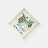 Sea Turtles Beach Tropical Wedding Serviette (Ecke)