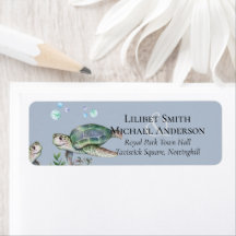 Sea Turtles Beach Wedellabel