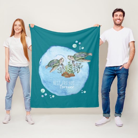 Sea Turtles Beste Freundinnen - Personalisierte Fr Fleecedecke (Beispiel)