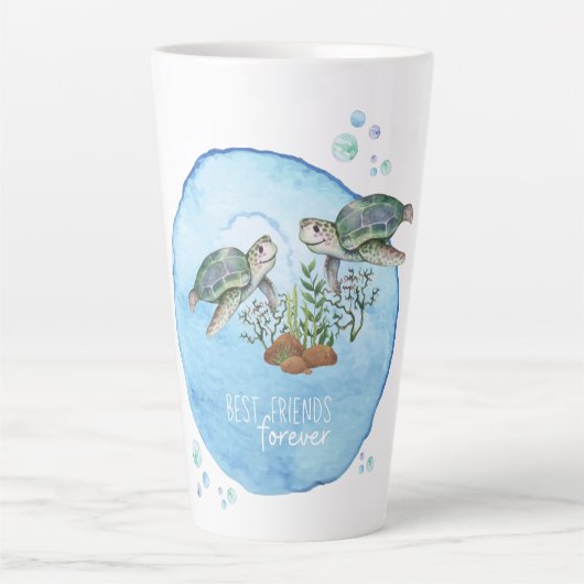Sea Turtles Beste Freundinnen - Personalisierte Fr Milchtasse (Vorderseite)