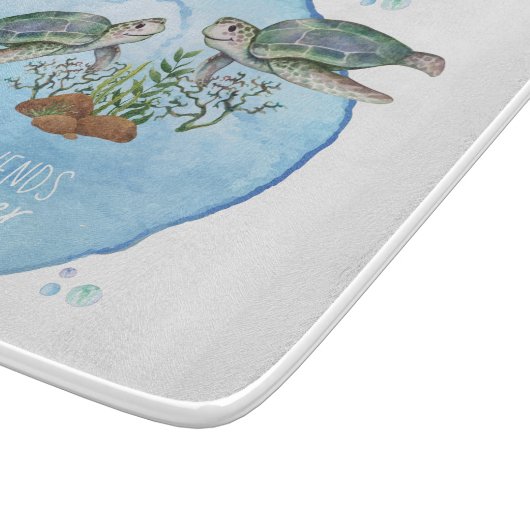 Sea Turtles Beste Freundinnen - Personalisierte Fr Schneidebrett (Ecke)