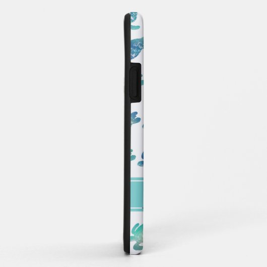 Sea Turtles Blue Green Personalisiert iPhine Case (Hinten/Rechts)