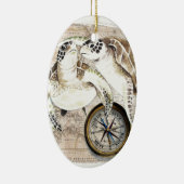 Sea Turtles Compass Map Keramikornament (Rechts)