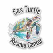 Sea Turtles Design Vinyl Sticker (Vorderseite)