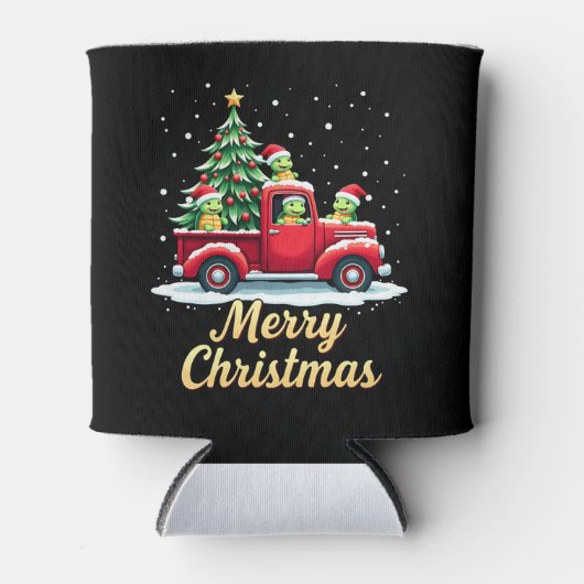 Sea Turtles Driving Christmas Tree Truck Turtle Ch Dosenkühler (Vorderseite)