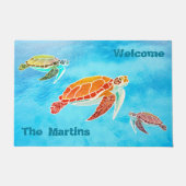 Sea Turtles Familienname Willkommen Fußmatte (Vorderseite)