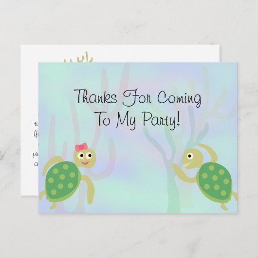 Sea Turtles Geburtstag Danke Postcard Postkarte (Vorne/Hinten)