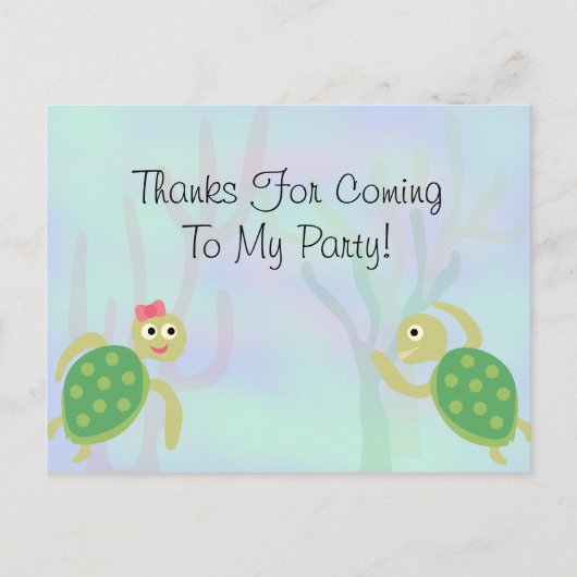Sea Turtles Geburtstag Danke Postcard Postkarte (Vorderseite)