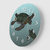 Sea Turtles Große Wanduhr (Winkel)