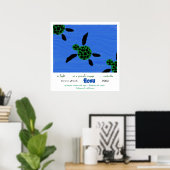 Sea Turtles Haiku Art Print Poster (Heimbüro)