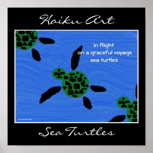 Sea Turtles Haiku Art Print Poster (Vorne)