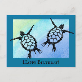 Sea Turtles Happy Birthday Postkarte