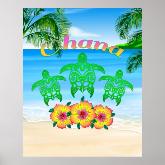 Sea Turtles Hawaiian Honu Poster (Vorne)