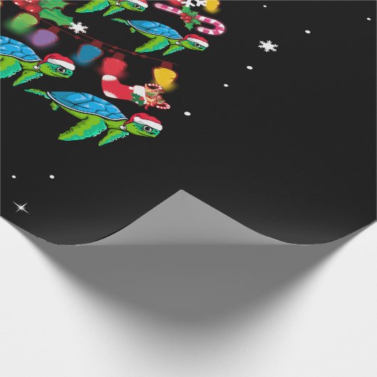 Sea Turtles Lover Xmas Sea Turtle Christmas Tree Geschenkpapier (Ecke)