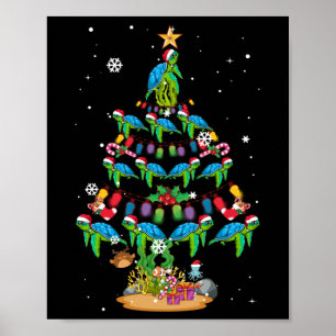 Sea Turtles Lover Xmas Sea Turtle Weihnachtsbaum Poster