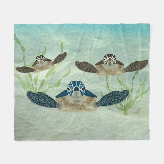 Sea Turtles Medium Fleece Blankon (Vorderseite (Horizontal))