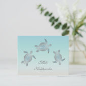 Sea Turtles Mele Kalikimaka Weihnachten Postkarte (Stehend Vorderseite)