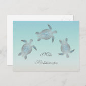 Sea Turtles Mele Kalikimaka Weihnachten Postkarte (Vorne/Hinten)