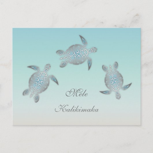 Sea Turtles Mele Kalikimaka Weihnachten Postkarte (Vorderseite)