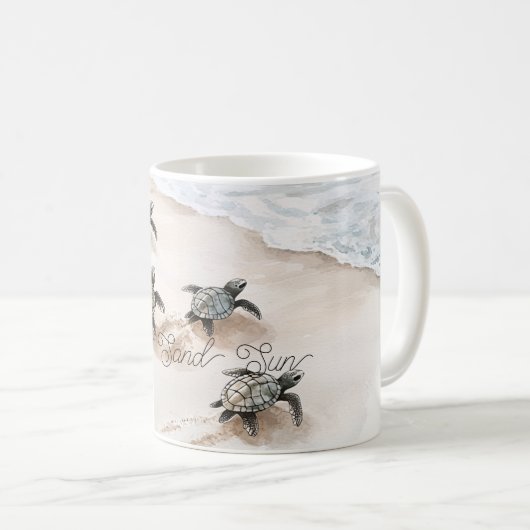  Sea Turtles Sand Sun Beach Kaffeetasse (VorderseiteRechts)