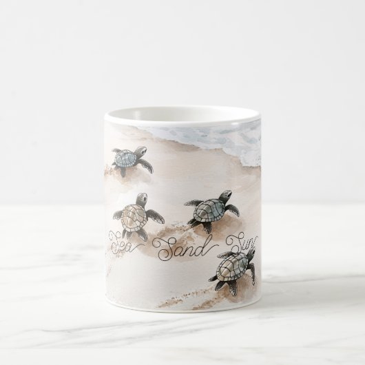  Sea Turtles Sand Sun Beach Kaffeetasse (Mittel)