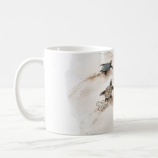  Sea Turtles Sand Sun Beach Kaffeetasse (Links)