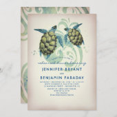 Sea Turtles Tropical Beach Probe Dinner Einladung (Vorne/Hinten)