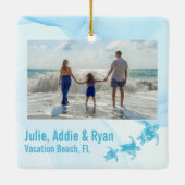 Sea Turtles Vacation Beach Foto Keramik Ornament (Rückseite)