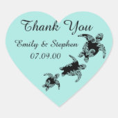 Sea Turtles Vielen Dank Herz-Aufkleber (Vorderseite)