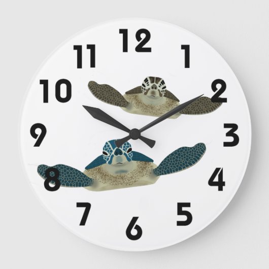 Sea Turtles Wall Clock Große Wanduhr (Vorderseite)