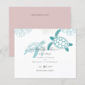 Sea Turtles Wedding Modern Line Art (Vorne/Hinten)