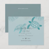 Sea Turtles Wedding Modern Line Art (Vorne/Hinten)