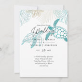 Sea Turtles Wedding Modern Line Art (Vorderseite)