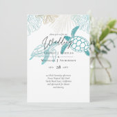 Sea Turtles Wedding Modern Line Art (Stehend Vorderseite)