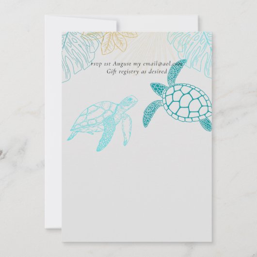 Sea Turtles Wedding Modern Line Art (Rückseite)