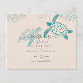 Sea Turtles Wedding Modern Line Art (Vorderseite)