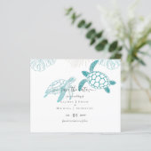 Sea Turtles Wedding Modern Line Art (Stehend Vorderseite)