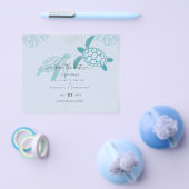 Sea Turtles Wedding Modern Line Art Flyer (Einzeln)