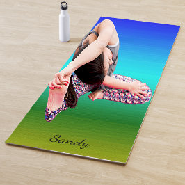 Sea und Sky Blue und Green Gradient Ihren Namen hi Yogamatte
