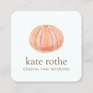 Sea Urchin Beachy Coasty Theme Business Card Quadratische Visitenkarte