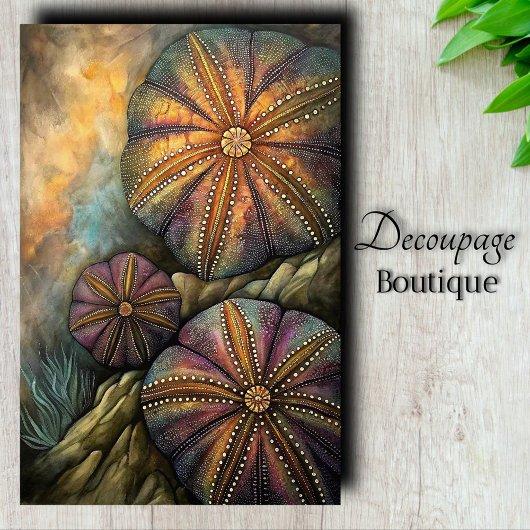 Sea Urchin Decoupage Seidenpapier
