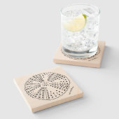Sea Urchin Zeichnend Tropischer Stein Untersetzer (Seitenansicht)