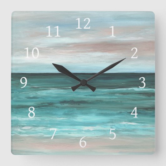 Sea View 265 Quadratische Wanduhr (Vorderseite)