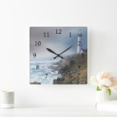 Sea View 286 Lighthouse Ocean Quadratische Wanduhr (Zuhause)