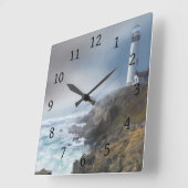 Sea View 286 Lighthouse Ocean Quadratische Wanduhr (Winkel)